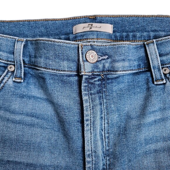 7 for All Mankind Women's Blue Gwenevere Medium Wash Stretch Denim Jeans 34x27 - Picture 2 of 11